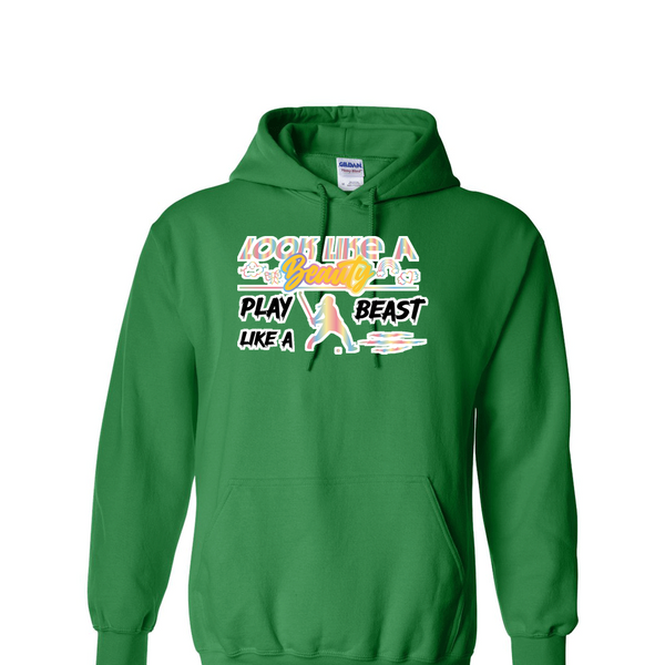 [[color:Irish Green]] Look Like A Beauty Play Like A Beast Field Hockey Hoodie Irish Green