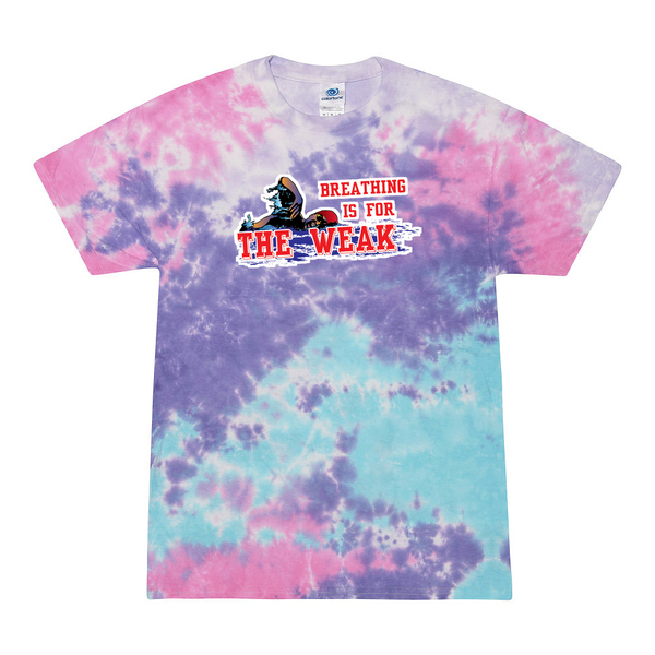 [[color:Cotton Candy]] Breathing Is For The Weak Swimming Tie Dye T-shirt Cotton Candy