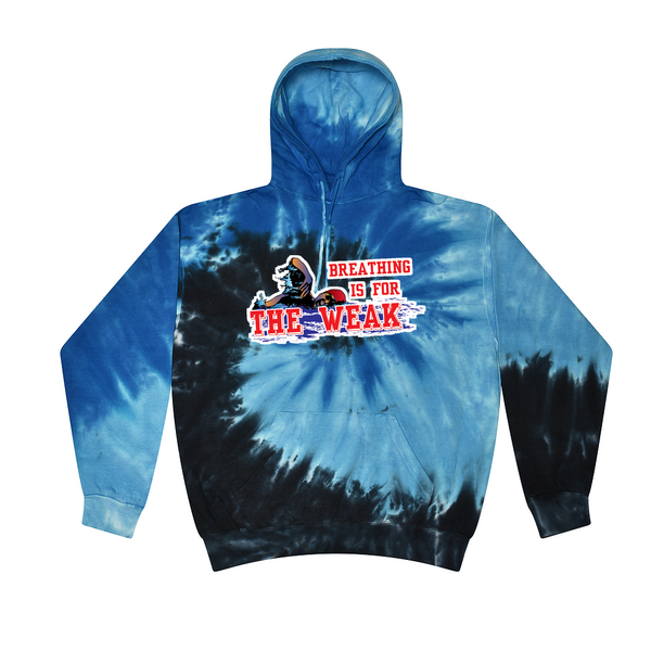 [[color:Blue Ocean]] Breathing Is For The Weak Swimming Tie Dye Hoodie Blue Ocean
