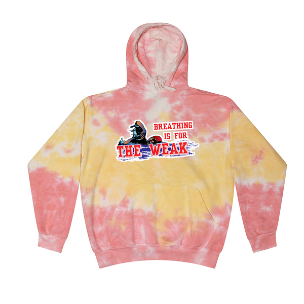 [[color:Funnel Cake]] Breathing Is For The Weak Swimming Tie Dye Hoodie Funnel Cake