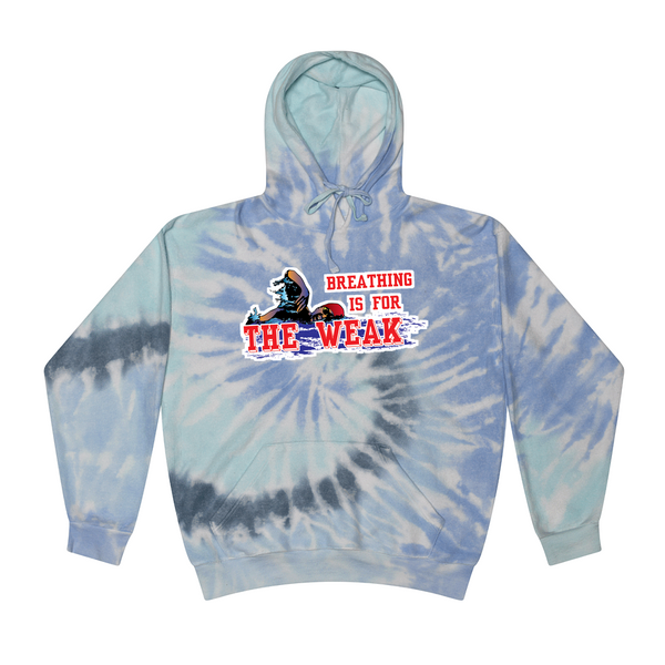 [[color:Lagoon]] Breathing Is For The Weak Swimming Tie Dye Hoodie Lagoon