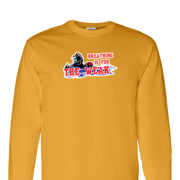 [[color:Gold]] Breathing Is For The Weak Swimming Long Sleeve T-shirt Gold