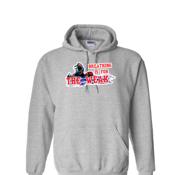 [[color:Sport Grey]] Breathing Is For The Weak Swimming Hoodie Sport Grey