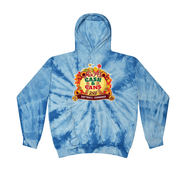 [[color:Spider Baby Blue]] Bumblebee Jamboree 2026 0027 Spider Baby Blue Tie Dyed Hoodie