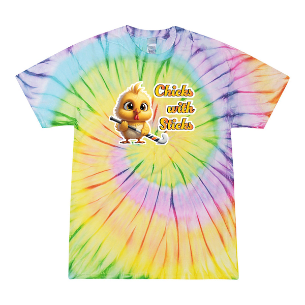 [[color:Lolli-pop]] Chicks With Sticks Field Hockey Tie Dye T-shirt Lolli-pop