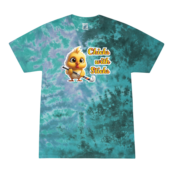 [[color:Zero G]] Chicks With Sticks Field Hockey Tie Dye T-shirt Zero G