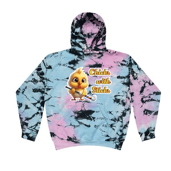 [[color:Dream]] Chicks With Sticks Field Hockey Tie Dye Hoodie Dream