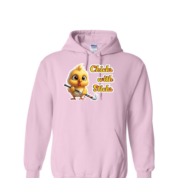 [[color:Light Pink]] Chicks With Sticks Field Hockey Hoodie Light Pink