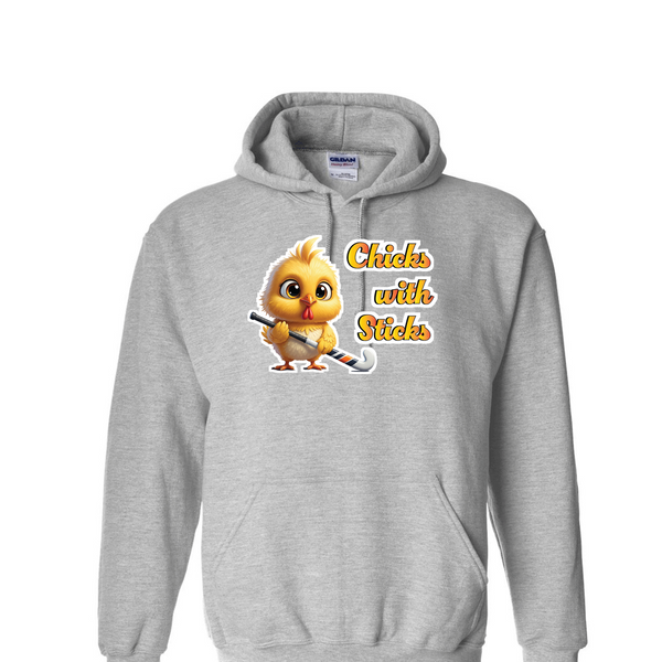 [[color:Sport Grey]] Chicks With Sticks Field Hockey Hoodie Sport Grey