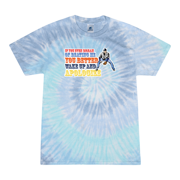 [[color:Lagoon]] If You Even Dream Of Beating Me Baseball Tie Dye T-shirt Lagoon