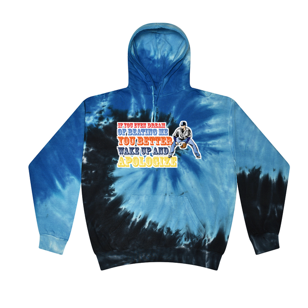 [[color:Blue Ocean]] If You Even Dream Of Beating Me Baseball Tie Dye Hoodie Blue Ocean