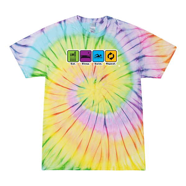 [[color:Lolli-pop]] Eat Sleep Swim Repeat Tie Dye T-shirt Lolli-pop