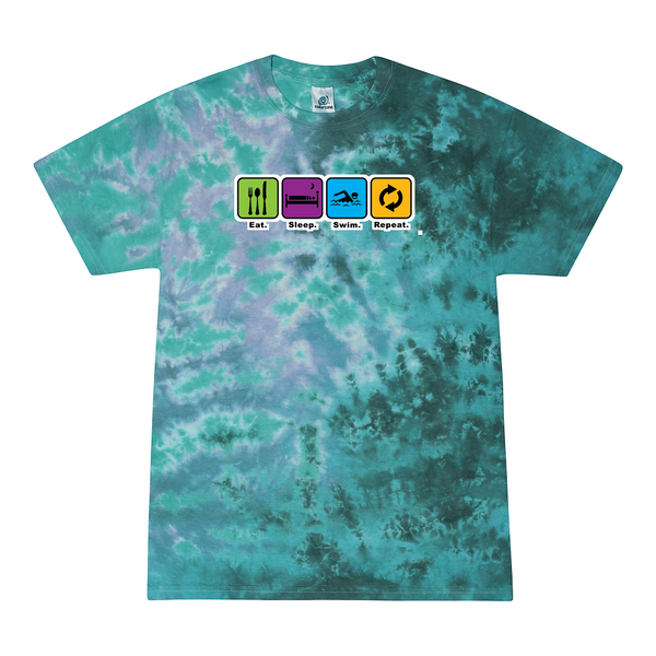 [[color:Zero G]] Eat Sleep Swim Repeat Tie Dye T-shirt Zero G