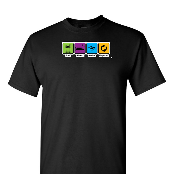 [[color:Black]] Eat Sleep Swim Repeat Short Sleeve T-shirt Black