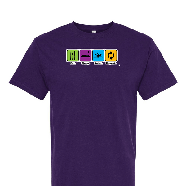 [[color:Purple]] Eat Sleep Swim Repeat Short Sleeve T-shirt Purple