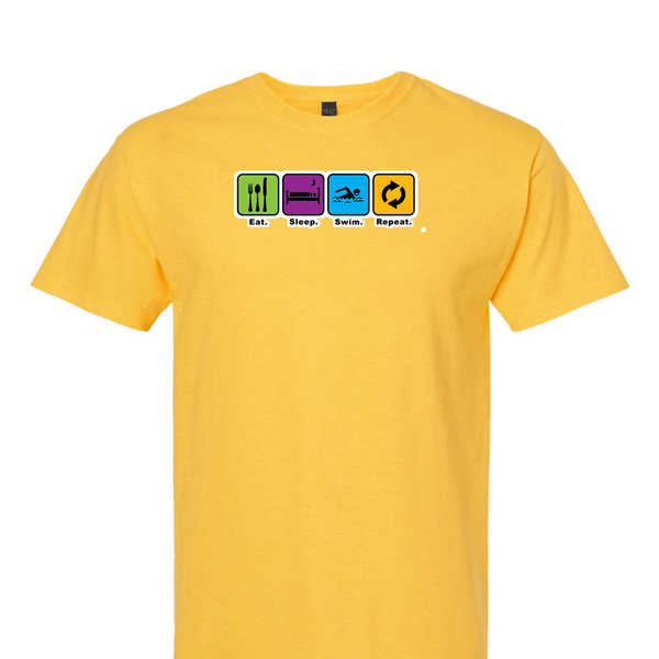 [[color:Daisy]] Eat Sleep Swim Repeat Short Sleeve T-shirt Daisy
