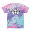 [[color:Cotton Candy]] Field Hockey Skull With Bow Tie Dye T-shirt Cotton Candy