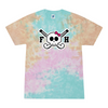 [[color:Snow Cone]] Field Hockey Skull With Bow Tie Dye T-shirt Snow Cone