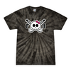 [[color:Spider Black]] Field Hockey Skull With Bow Tie Dye T-shirt Spider Black