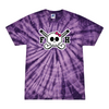 [[color:Spider Purple]] Field Hockey Skull With Bow Tie Dye T-shirt Spider Purple