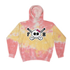 [[color:Funnel Cake]] Field Hockey Skull With Bow Tie Dye Hoodie Funnel Cake