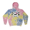 [[color:Sherbert]] Field Hockey Skull With Bow Tie Dye Hoodie Sherbert