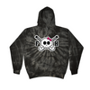 [[color:Spider Black]] Field Hockey Skull With Bow Tie Dye Hoodie Spider Black