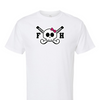 [[color:White]] Field Hockey Skull With Bow Short Sleeve T-shirt White