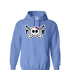 [[color:Carolina Blue]] Field Hockey Skull With Bow Hoodie Carolina Blue