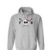 [[color:Sport Grey]] Field Hockey Skull With Bow Hoodie Sport Grey