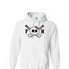 [[color:White]] Field Hockey Skull With Bow Hoodie White