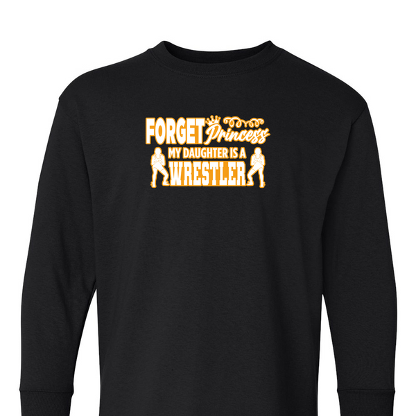 [[color:Black]] Forget Princess Girls Wrestling Long Sleeve T-shirt Black