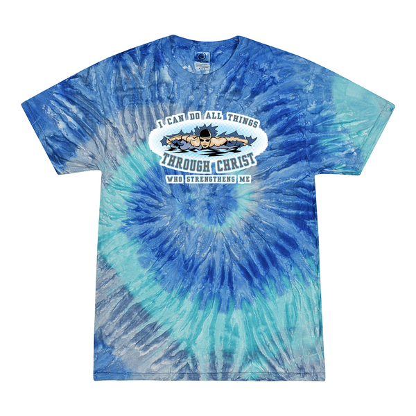 [[color:Blue Jerry]] I Can Do All Things Swimming Tie Dye T-shirt Blue Jerry
