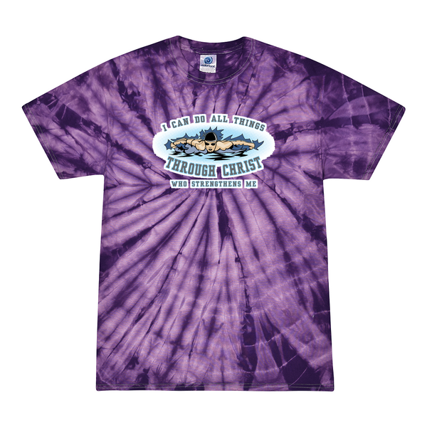 [[color:Spider Purple]] I Can Do All Things Swimming Tie Dye T-shirt Spider Purple