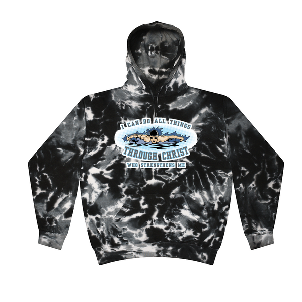 [[color:Multi Black]] I Can Do All Things Swimming Tie Dye Hoodie Multi Black