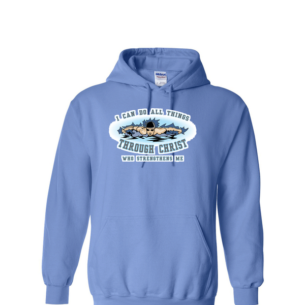 [[color:Carolina Blue]] I Can Do All Things Swimming Hoodie Carolina Blue