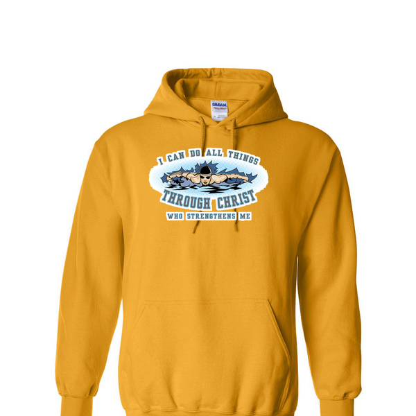 [[color:Gold]] I Can Do All Things Swimming Hoodie Gold