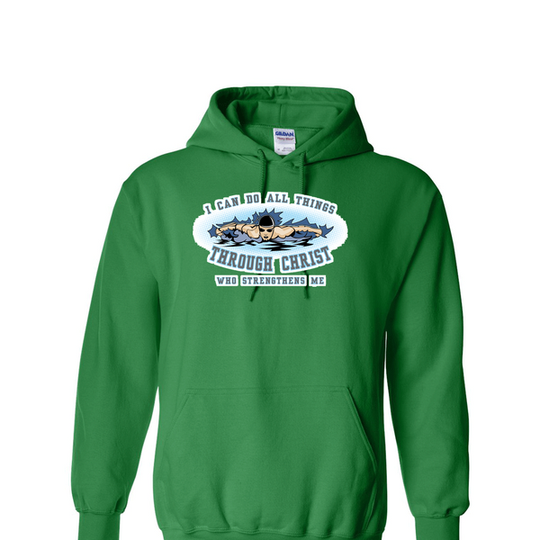 [[color:Irish Green]] I Can Do All Things Swimming Hoodie Irish Green