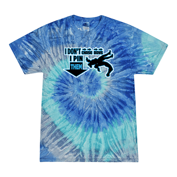 [[color:Blue Jerry]] I Don't Chase Boys Girls Wrestling Tie Dye T-shirt Blue Jerry