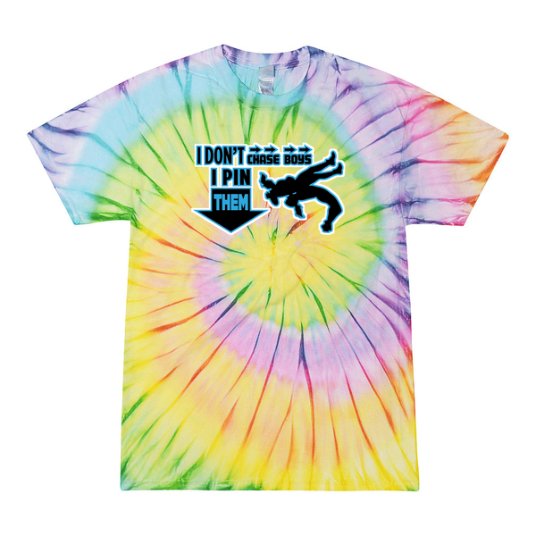 [[color:Lolli-pop]] I Don't Chase Boys Girls Wrestling Tie Dye T-shirt Lolli-pop
