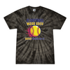 [[color:Spider Black]] If Softball Were Easy Tie Dye T-shirt Spider Black