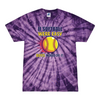 [[color:Spider Purple]] If Softball Were Easy Tie Dye T-shirt Spider Purple