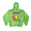 [[color:Spider Lime]] If Softball Were Easy Tie Dye Hoodie Spider Lime