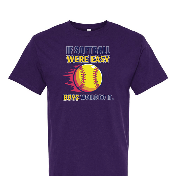 [[color:Purple]] If Softball Were Easy Short Sleeve T-shirt Purple