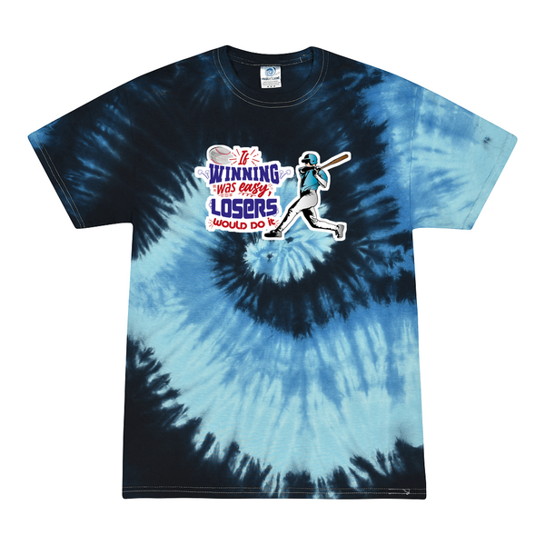 [[color:Blue Ocean]] If Winning Was Easy Baseball Tie Dye T-shirt Blue Ocean