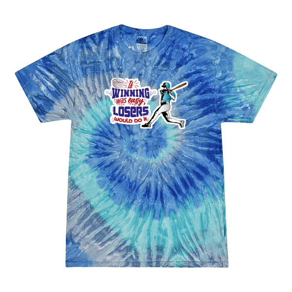 [[color:Blue Jerry]] If Winning Was Easy Baseball Tie Dye T-shirt Blue Jerry