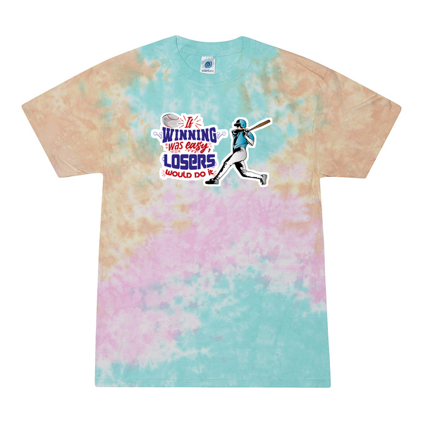 [[color:Snow Cone]] If Winning Was Easy Baseball Tie Dye T-shirt Snow Cone