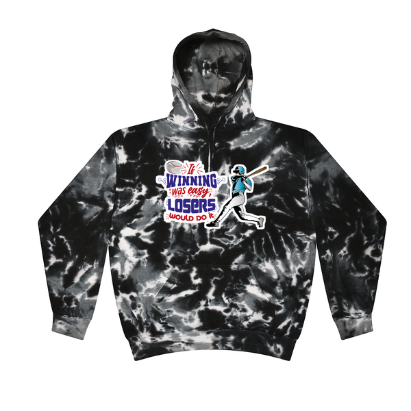 [[color:Multi Black]] If Winning Was Easy Baseball Tie Dye Hoodie Multi Black