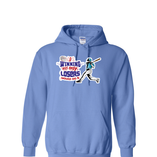 [[color:Carolina Blue]] If Winning Was Easy Baseball Hoodie Carolina Blue