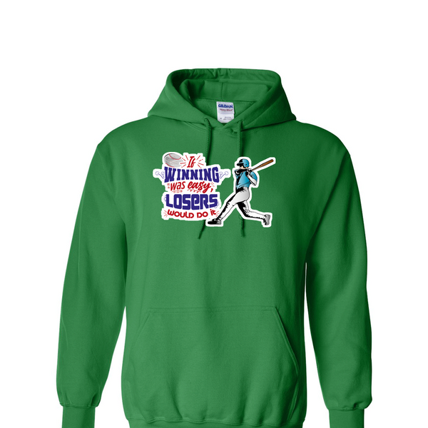 [[color:Irish Green]] If Winning Was Easy Baseball Hoodie Irish Green